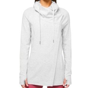 Lululemon Coast Easy Wrap Jacket Heathered Gray Size 4 Modal French Terry
